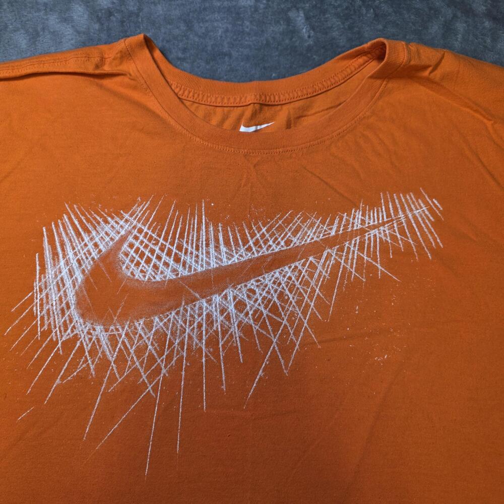 Nike Shirt Mens XL Orange Swoosh Graphic Tee The Nike Tee Athletic Cut Sports